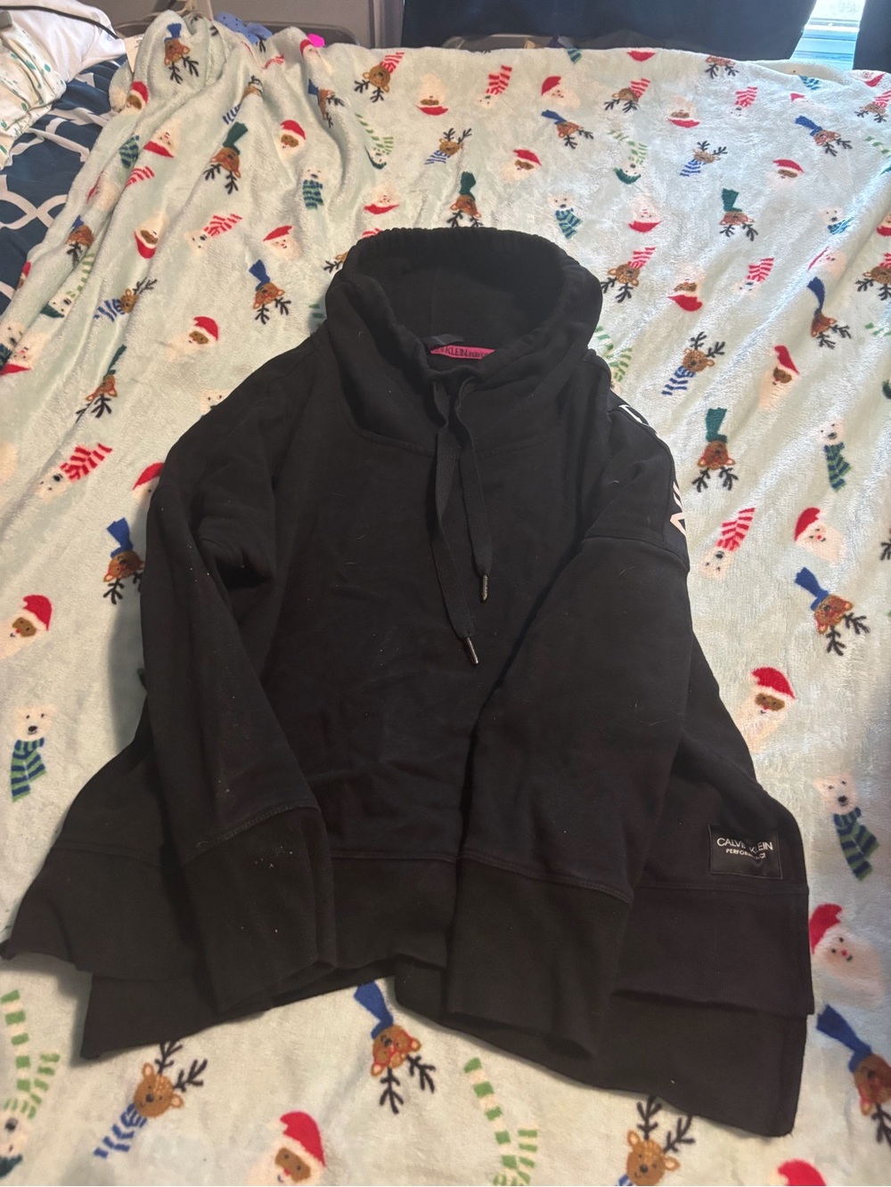 Calvin Klein Black Hoodie with Pink Trim